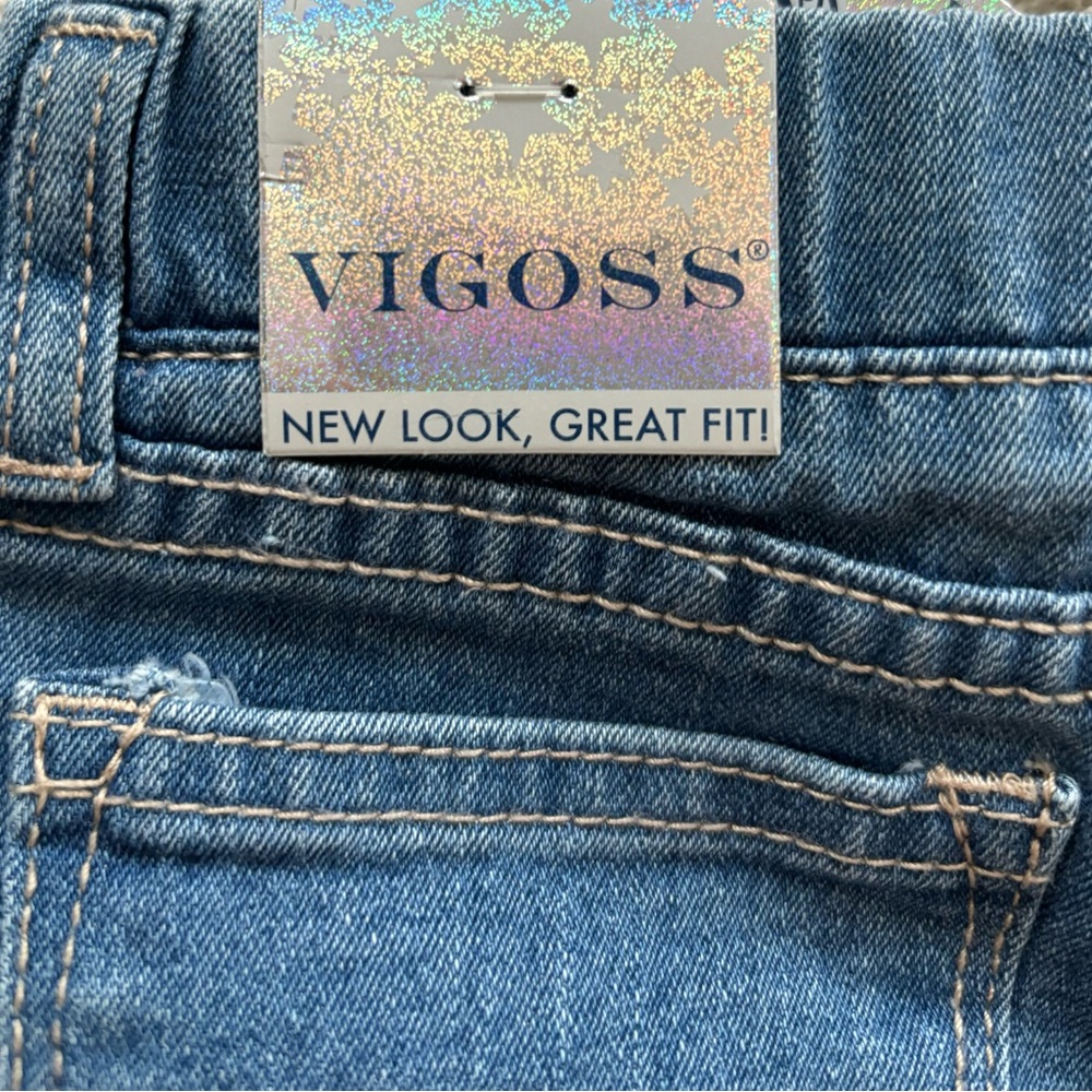 NWT Vigoss Girls Sequin Unicorn Cuff Skinny Super Stretch Jeans - Picture 5 of 8